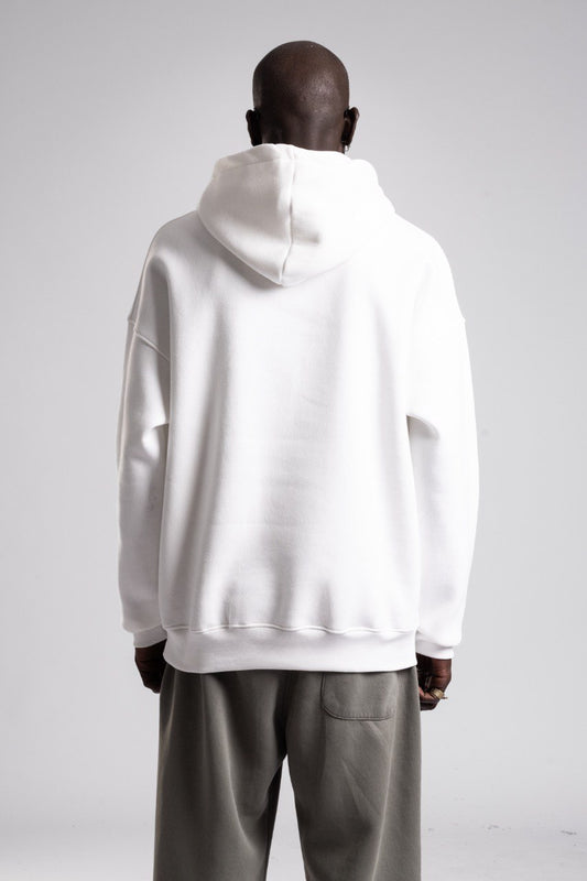 CATCH Minimalist Oversize Beyaz Hoodie