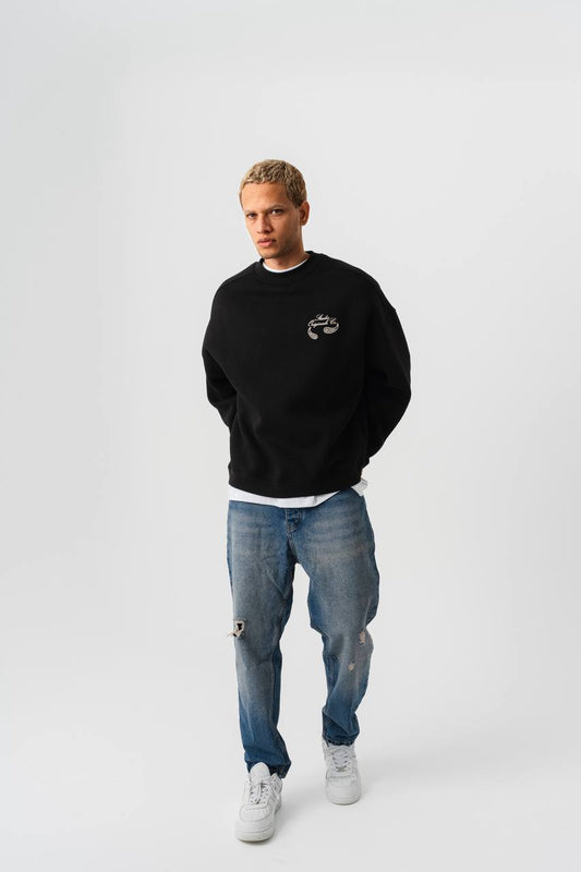 AOversize Paisley Deseni Crewneck Sweatshirt