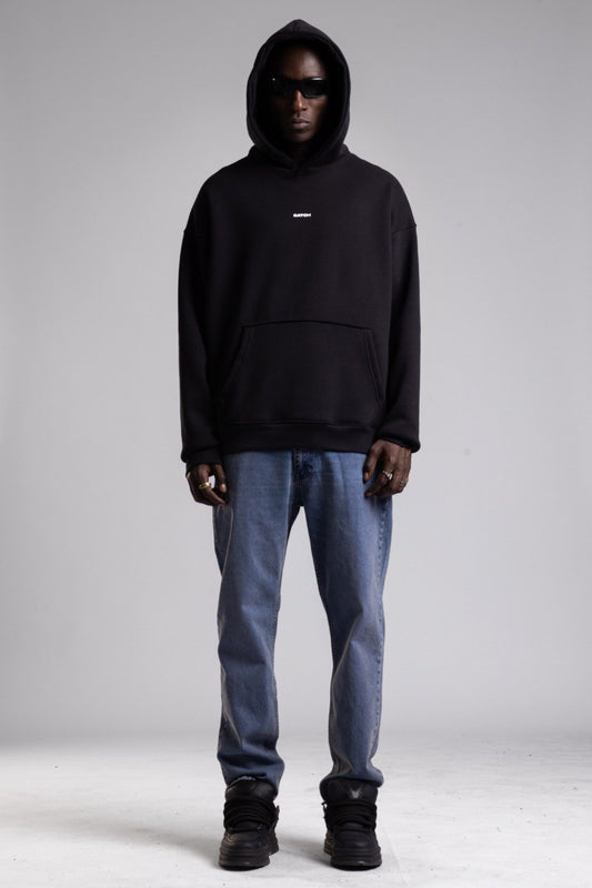 CATCH Minimalist Oversize Siyah Hoodie